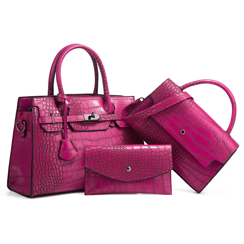 Fashion Bags Women Handbags Ladies Purses And Handbags Label Leather Tote Bag Custom Set Women 3 pcs, Brown taro , black , blue
Fashion Bags Women Handbags Ladies Purses And Handbags Label Leather Tote Bag Custom Set Women 3 pcs, Brown taro , black , blue