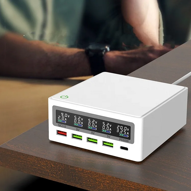 65W PD 3.0 USB C port quick charger 100W Charger Station Multi Port Charger for Mobile Phone Charging Fsat
65W PD 3.0 USB C port quick charger 100W Charger Station Multi Port Charger for Mobile Phone Charging Fsat