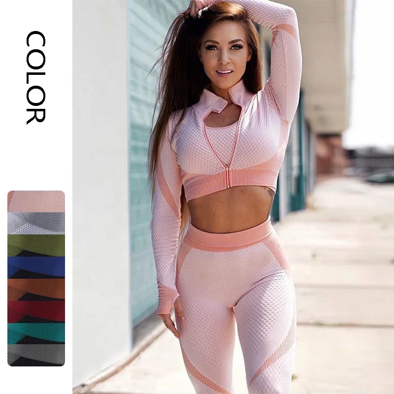 S-4XL Fall Winter Women Yoga Set 2Pcs Sports Seamless Gym Leggings Long Sleeve Crop Top Jacket Fitness Sportswear Tracksuit, Customized colors
S-4XL Fall Winter Women Yoga Set 2Pcs Sports Seamless Gym Leggings Long Sleeve Crop Top Jacket Fitness Sportswear Tracksuit, Customized colors