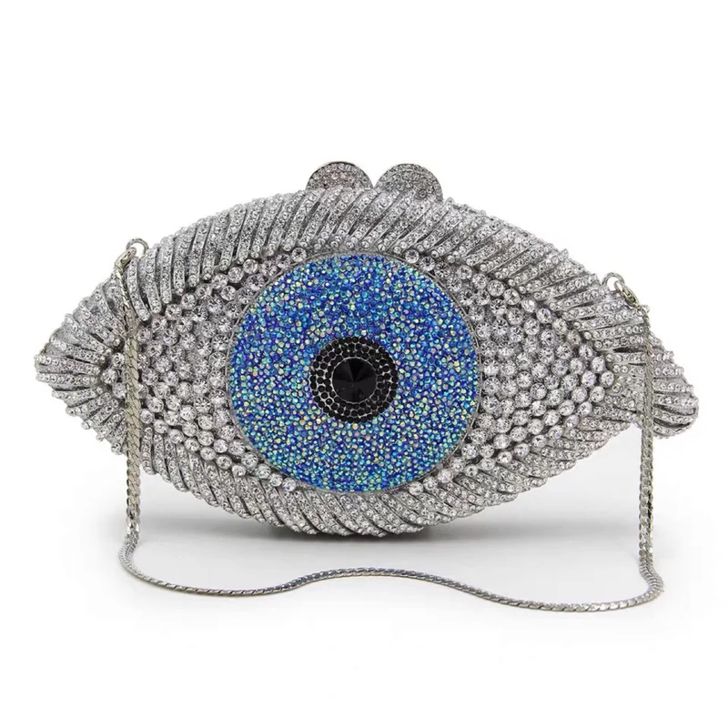 Luxury design eye shape diamond chain wedding handbag clutch purse women crystal evening bag
Luxury design eye shape diamond chain wedding handbag clutch purse women crystal evening bag