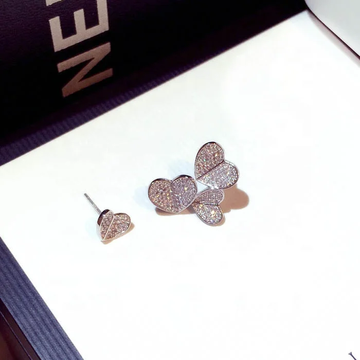 Cute Heart Bling Zircon Stone Stud Earrings for Women Fashion Jewelry Earrings, Customized color
Cute Heart Bling Zircon Stone Stud Earrings for Women Fashion Jewelry Earrings, Customized color