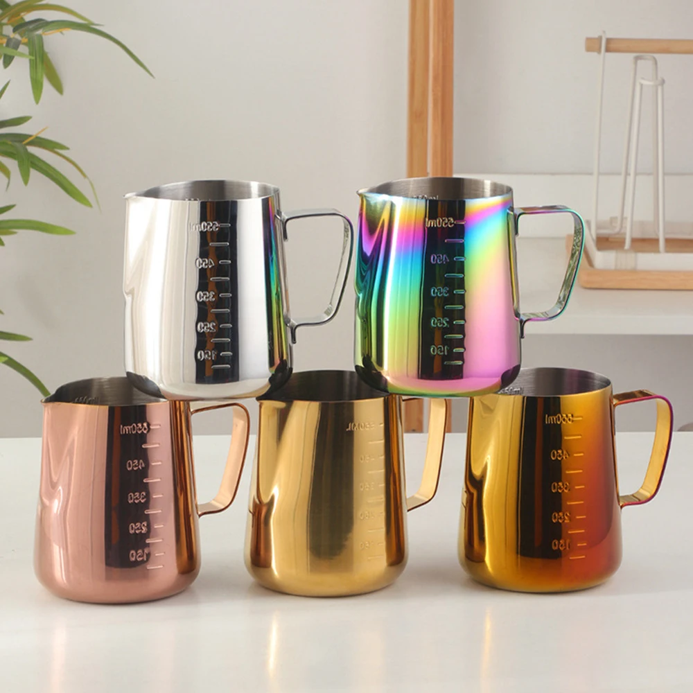 IKITCHEN New Multi-Colour Making Milk Frothing Cup Coffee Latte Cup Stainless Steel Measuring Cup With Handle, Silver,gold,rosegold
IKITCHEN New Multi-Colour Making Milk Frothing Cup Coffee Latte Cup Stainless Steel Measuring Cup With Handle, Silver,gold,rosegold