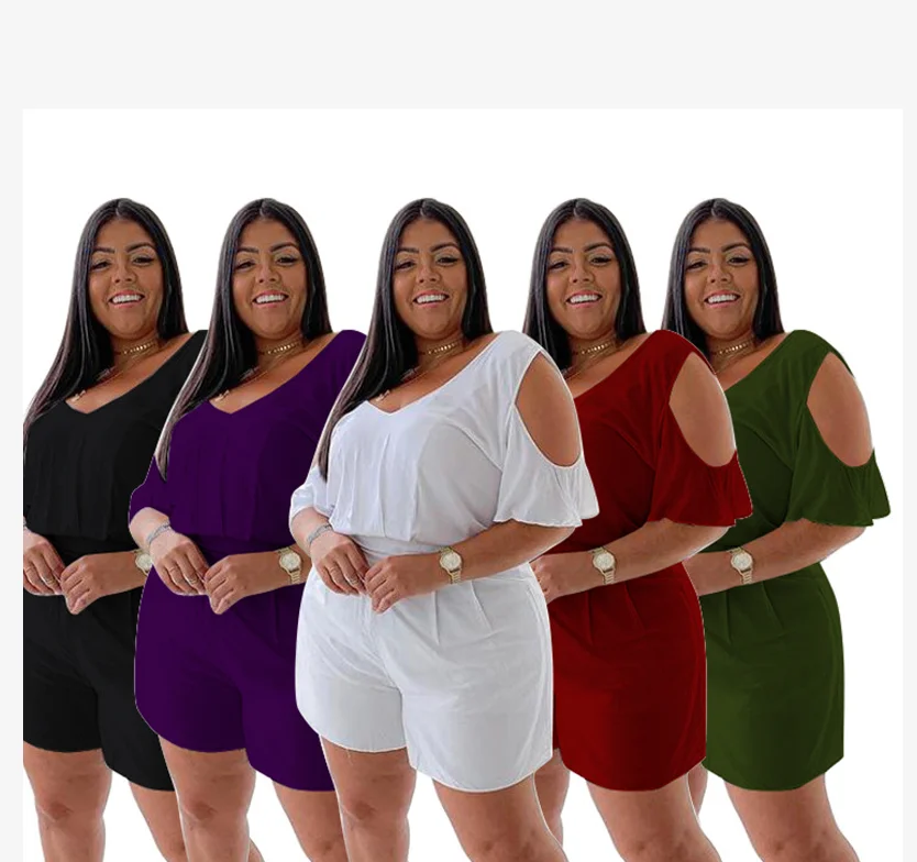 2022 New Arrival Summer Outfit Casual Plain Sexy Shoulders Uncovered Two Piece Shorts Set Plus Size Women Clothing, Different colors
2022 New Arrival Summer Outfit Casual Plain Sexy Shoulders Uncovered Two Piece Shorts Set Plus Size Women Clothing, Different colors