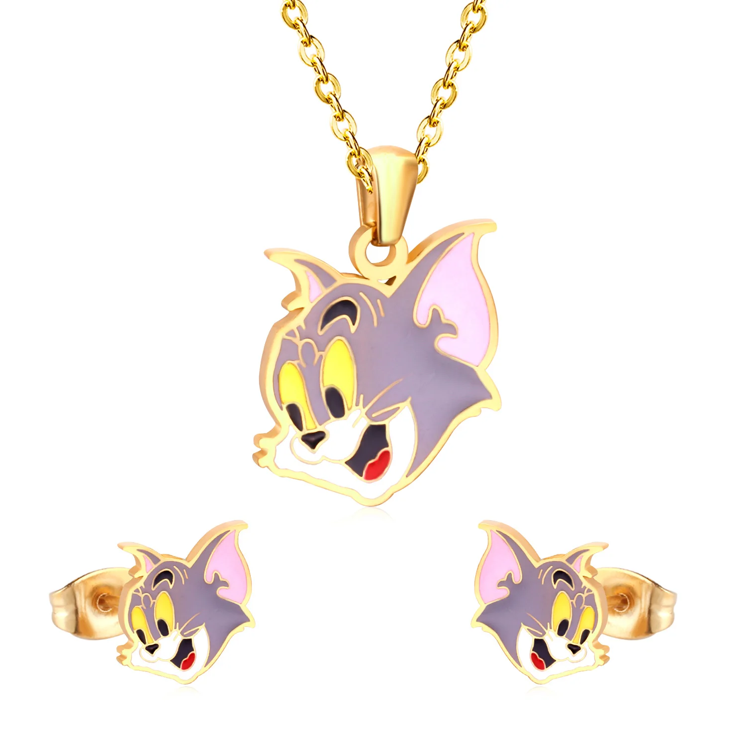 Stainless Steel Jewelry Set Cartoon AnimalJewelry Type Lovely Cute Women Earrings and Pendant Statement Gold Jewelry Sets
Stainless Steel Jewelry Set Cartoon AnimalJewelry Type Lovely Cute Women Earrings and Pendant Statement Gold Jewelry Sets