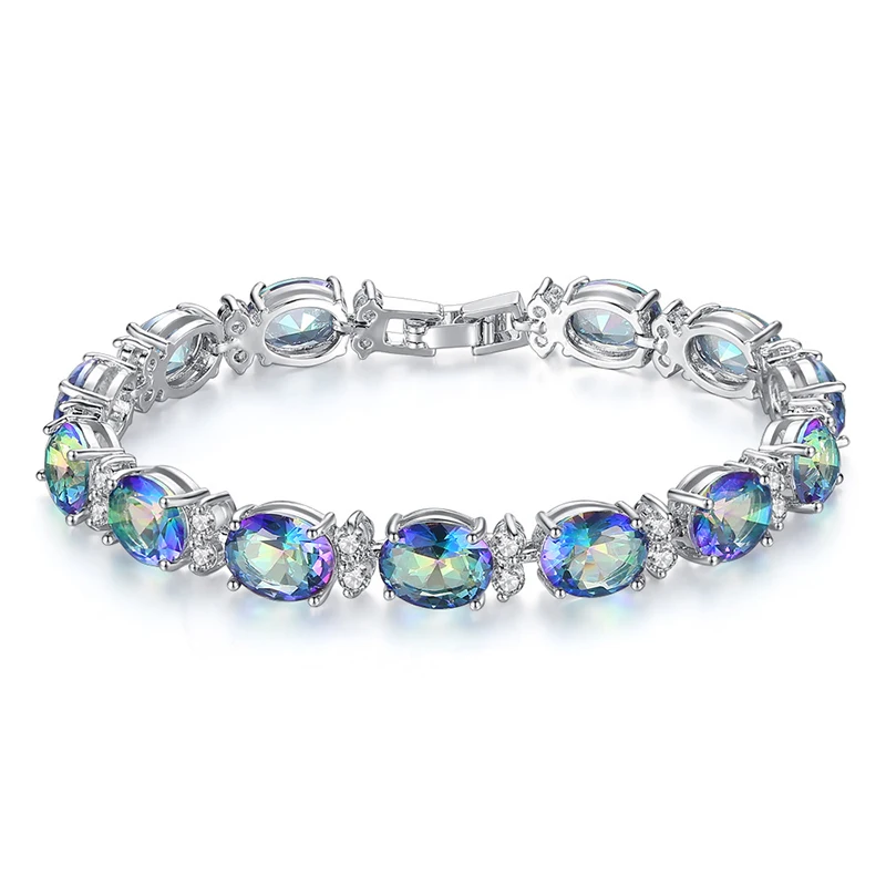 New Oval Colorful Bright Cubic Zircon Bracelets for Women Luxury Charm Bracelet Jewelry (KB8219), As picture
New Oval Colorful Bright Cubic Zircon Bracelets for Women Luxury Charm Bracelet Jewelry (KB8219), As picture