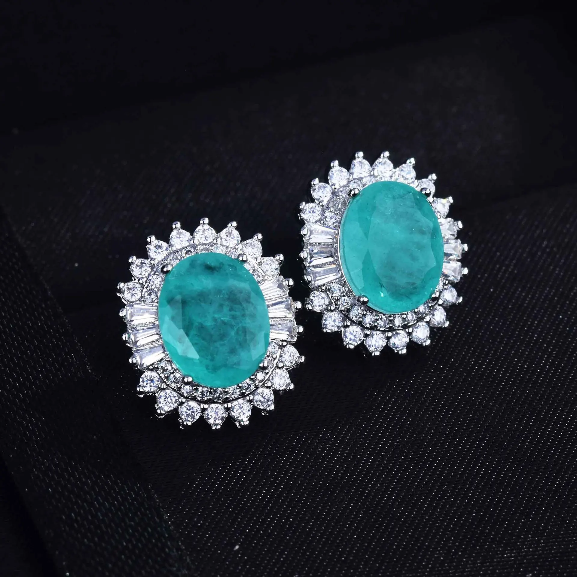 Blue Imitation Natural Paraiba Gemstone Earrings Vintage Oval Full Diamond Earrings Chandelier Earrings, Like picture
Blue Imitation Natural Paraiba Gemstone Earrings Vintage Oval Full Diamond Earrings Chandelier Earrings, Like picture