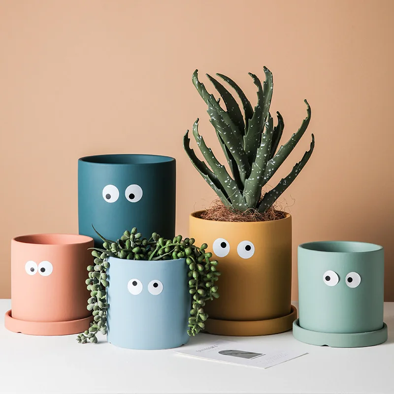 New arrival cute small round plant pot face succulent plants flower pot with tray, As pictures
New arrival cute small round plant pot face succulent plants flower pot with tray, As pictures
