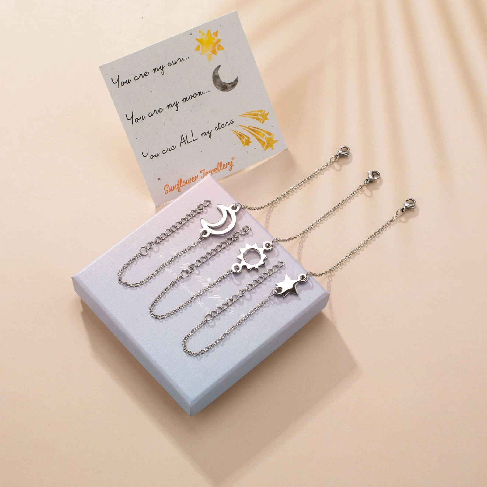 Liuanan Fashion Stainless Steel Moon Bracelet For Women Jewelry Adjustable Sun Star Mother's Day Bracelet
Liuanan Fashion Stainless Steel Moon Bracelet For Women Jewelry Adjustable Sun Star Mother's Day Bracelet