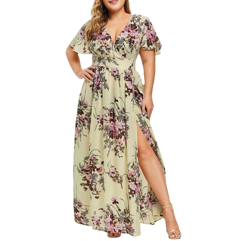 hot sale v-neck loose dress plus size chiffon women sweet casual dress, Customized color
hot sale v-neck loose dress plus size chiffon women sweet casual dress, Customized color