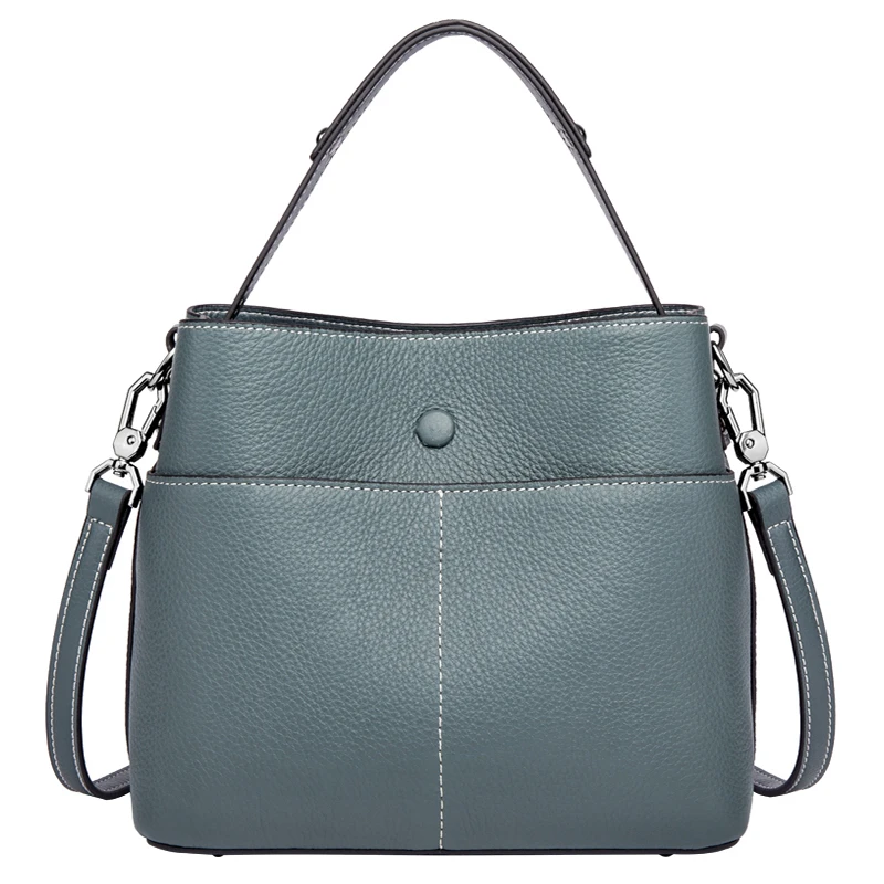 2021 new simple leather bucket women's bag portable one shoulder versatile women's bag
2021 new simple leather bucket women's bag portable one shoulder versatile women's bag