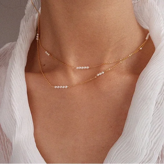 Elegant handmade fresh water natural small pearl necklace customized design brand necklace bridal jewelry 18k gold plated high q, White&gold
Elegant handmade fresh water natural small pearl necklace customized design brand necklace bridal jewelry 18k gold plated high q, White&gold