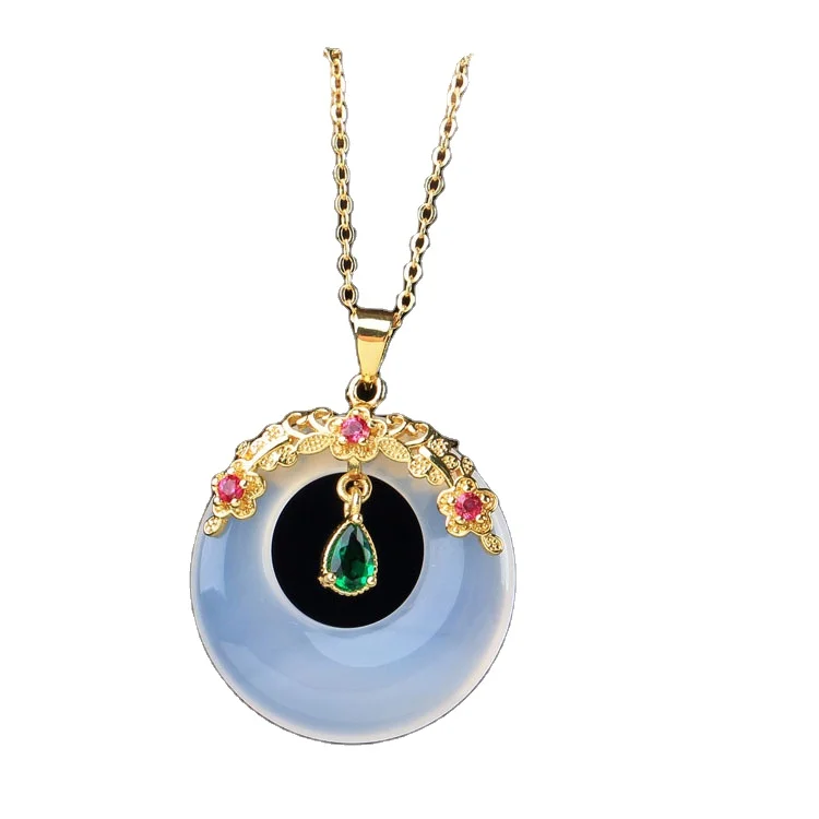 White Chalcedony Inlaid Pendant 925 Silver Inlaid With Donuts Inlaid Jewelry Transparent And Moist
White Chalcedony Inlaid Pendant 925 Silver Inlaid With Donuts Inlaid Jewelry Transparent And Moist