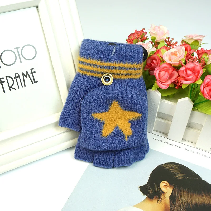 Pentagram Children's Mittens Keep Warm Half Finger Lovely Dew Finger Winter Outdoor Cold Prevention
Pentagram Children's Mittens Keep Warm Half Finger Lovely Dew Finger Winter Outdoor Cold Prevention