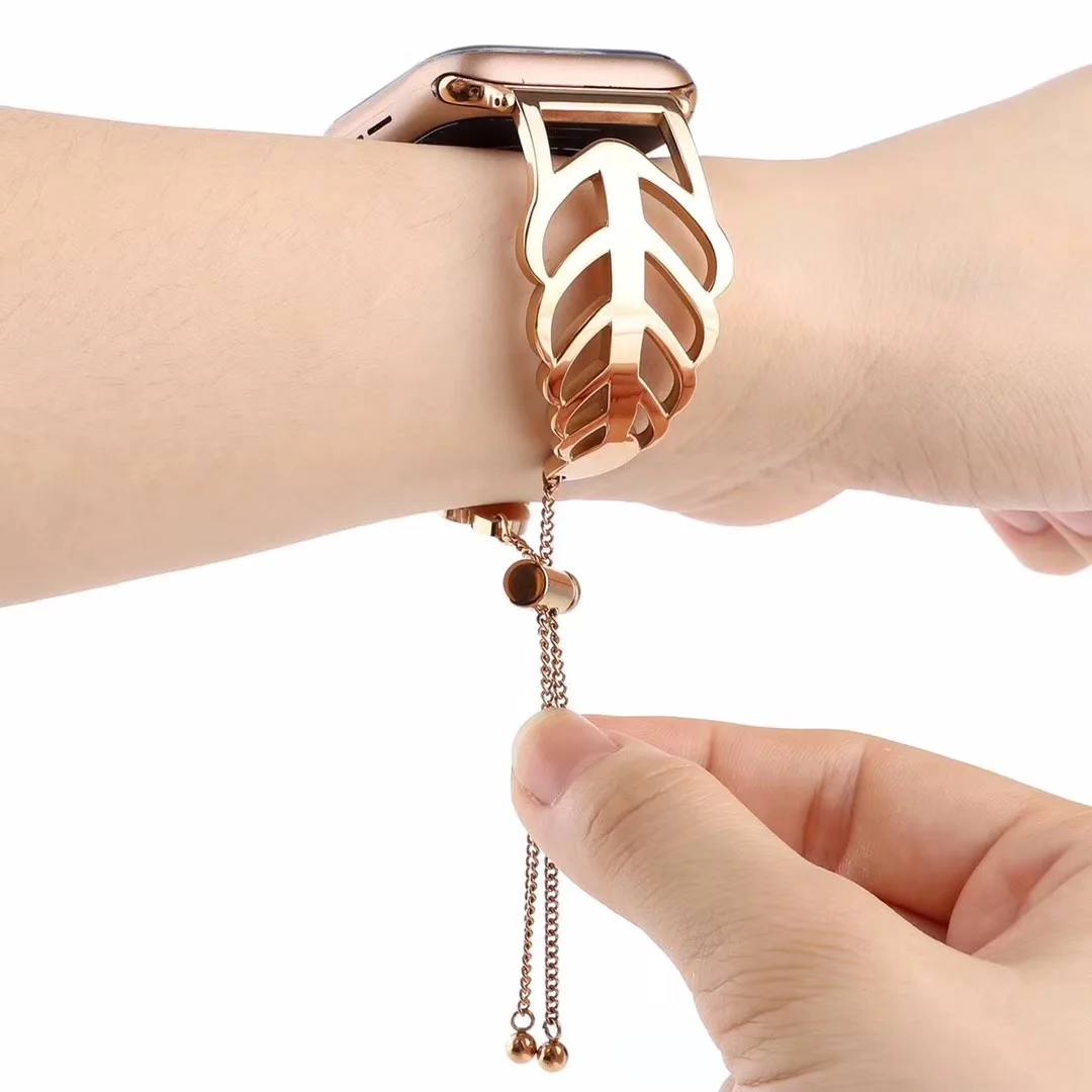 22mm 316L Stainless Steel Luxury Women Watch Band Leaves Shaped Very Fit Watch Strap For Smart Watch, Silver/rose gold/golden/black
22mm 316L Stainless Steel Luxury Women Watch Band Leaves Shaped Very Fit Watch Strap For Smart Watch, Silver/rose gold/golden/black