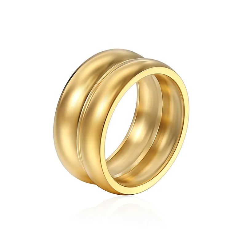 Non Tarnish Free Stainless Steel Jewelry Wholesale 18K Gold Plated Double Row Smooth Dome Rings
Non Tarnish Free Stainless Steel Jewelry Wholesale 18K Gold Plated Double Row Smooth Dome Rings