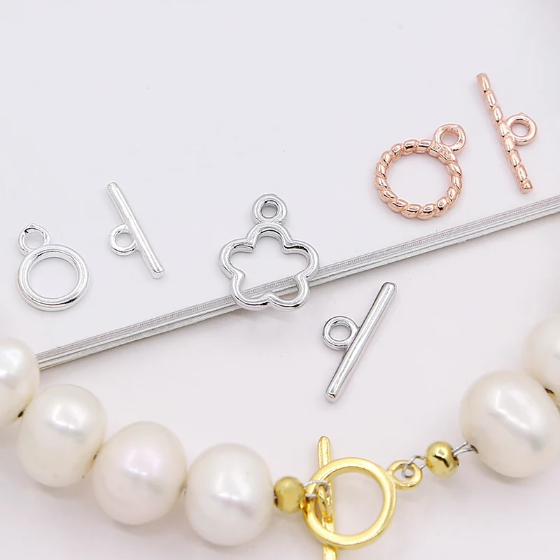 Wholesale 925 sterling silver accessory Flower-shaped round pearl clasp OT clasp for jewelry chain making
Wholesale 925 sterling silver accessory Flower-shaped round pearl clasp OT clasp for jewelry chain making