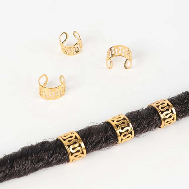 

adjustable Metal Dreadlock Braiding hair bead cuff accessories, Gold and silver