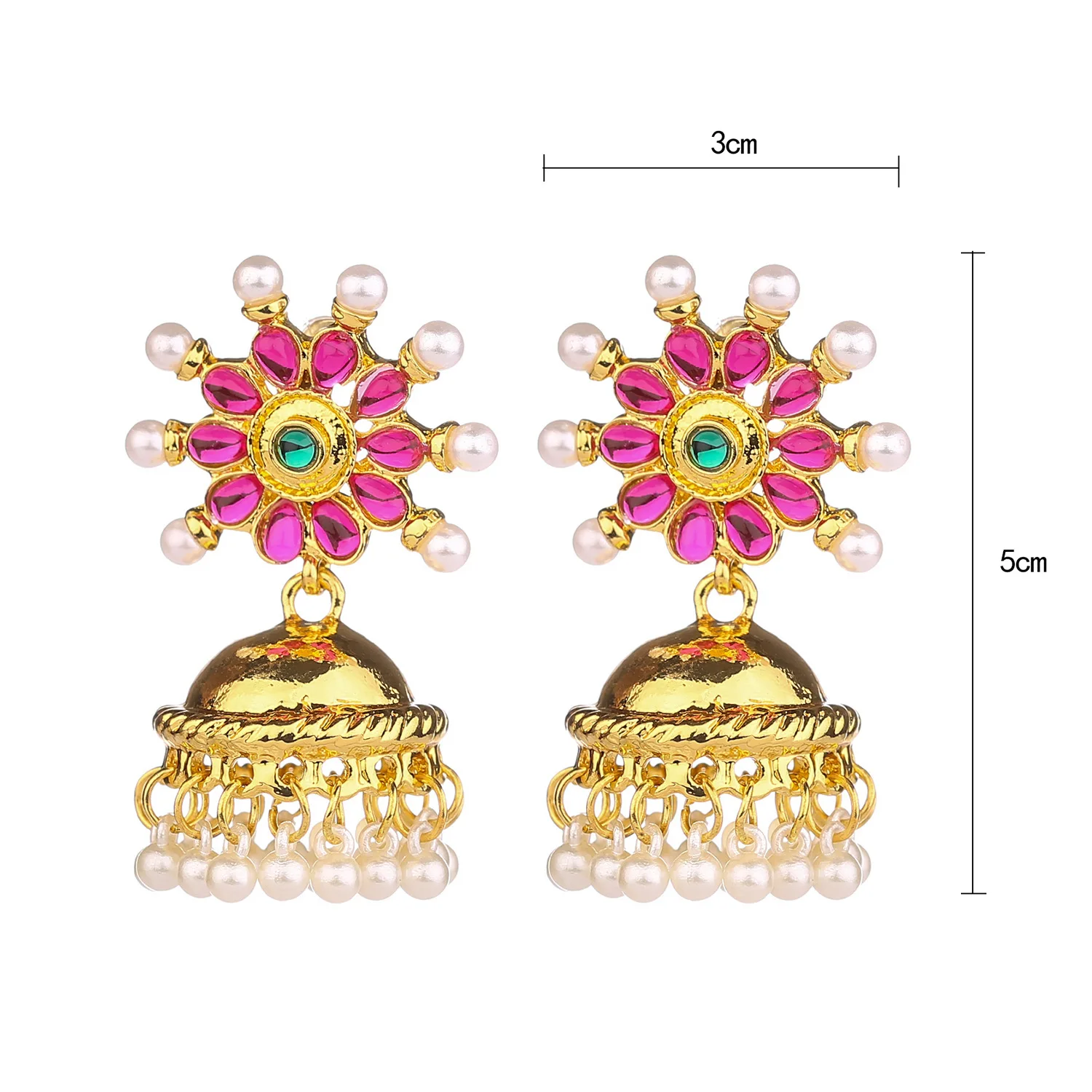 Hot Selling Niche Design Sense Indian Alloy Flower Earrings Jewelry Pearl Pendant Bell Earrings Jewelry
Hot Selling Niche Design Sense Indian Alloy Flower Earrings Jewelry Pearl Pendant Bell Earrings Jewelry
