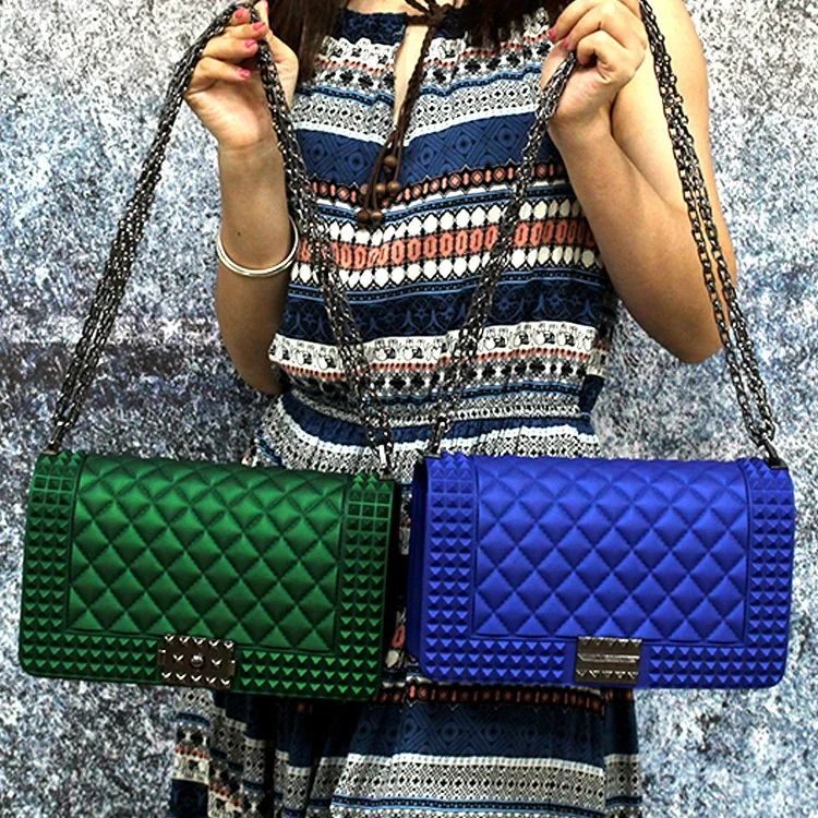 Wholesale lady rivet designer PVC purses and handbags candy color jelly women purses and handbags
Wholesale lady rivet designer PVC purses and handbags candy color jelly women purses and handbags