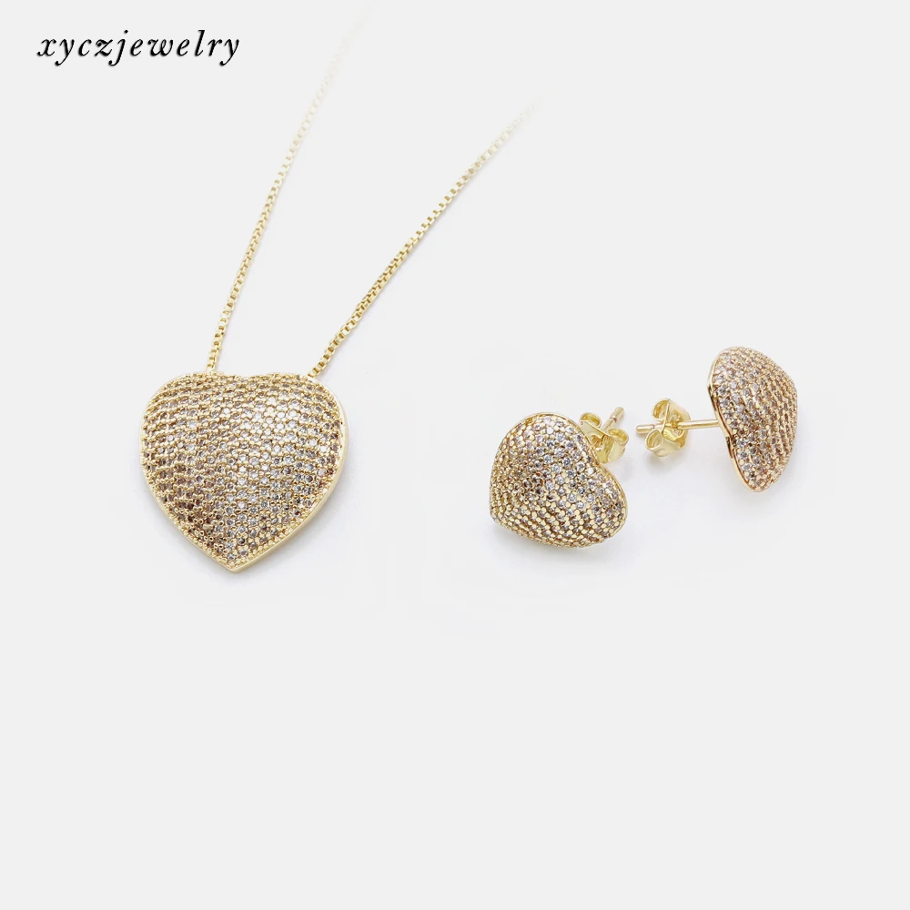 2019 new best selling heart-shaped zircon earrings pendant jewelry set, Customizable
2019 new best selling heart-shaped zircon earrings pendant jewelry set, Customizable