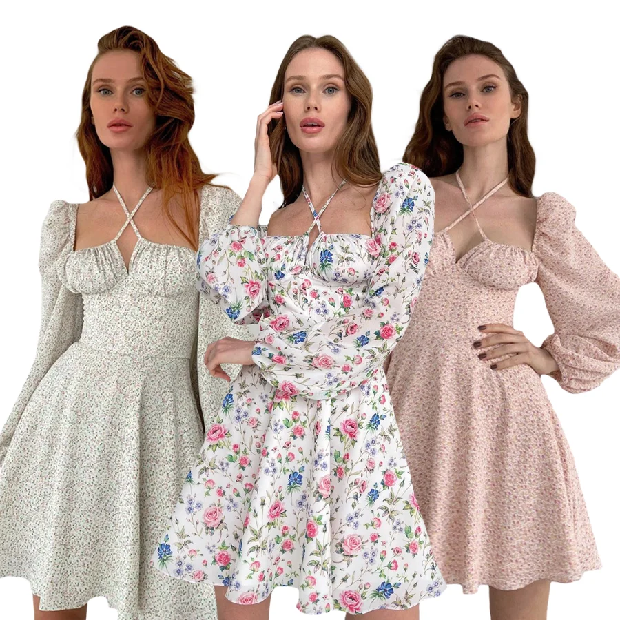 Young Girl 2021 Summer Sexy Floral Dress Party Casual Halter Clothes Puff Sleeve A-line Skirt Dresses Women Clothing, Green,pink,floral
Young Girl 2021 Summer Sexy Floral Dress Party Casual Halter Clothes Puff Sleeve A-line Skirt Dresses Women Clothing, Green,pink,floral