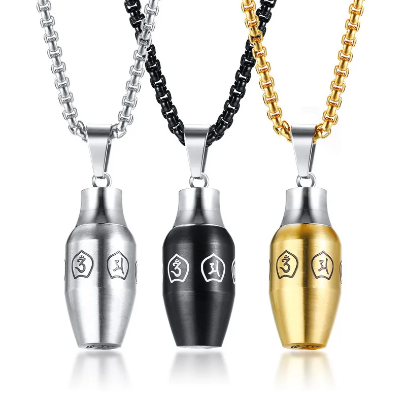 wholesale pet urn pendant stainless steel six-character mantra can open pet ash jewelry necklace Keepsake Cremation Jewelry, Black silver gold
wholesale pet urn pendant stainless steel six-character mantra can open pet ash jewelry necklace Keepsake Cremation Jewelry, Black silver gold