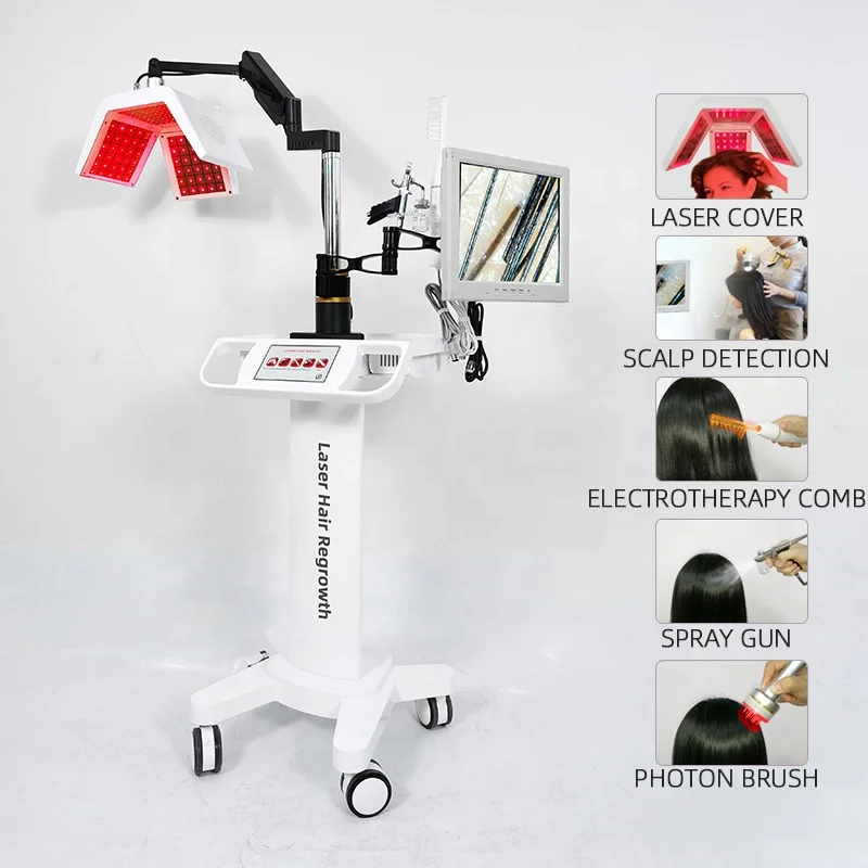 2022 all in one 6 i 1 hair growth and analyzer diode laser hair growth high frequency machine
2022 all in one 6 i 1 hair growth and analyzer diode laser hair growth high frequency machine