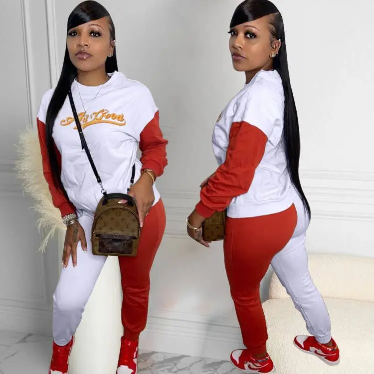 2022 New Arrivals Embroidery Letter Two Tone Sweatsuit Women Fall Fashion Casual 2pcs Pants Set Slim Fit, Picture color
2022 New Arrivals Embroidery Letter Two Tone Sweatsuit Women Fall Fashion Casual 2pcs Pants Set Slim Fit, Picture color