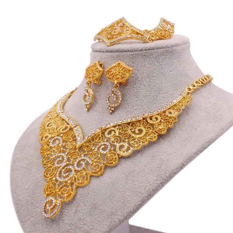 Latest Luxury 18K Gold Plated Four Piece Set Of Dubai Jewelry Sets jewellery Zirconia Jewelry Set Bridal Wedding For Female, Yellow gold plating
Latest Luxury 18K Gold Plated Four Piece Set Of Dubai Jewelry Sets jewellery Zirconia Jewelry Set Bridal Wedding For Female, Yellow gold plating