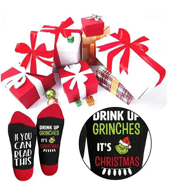 saying drink up grinches its christmas socks best gifts for men