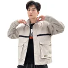 9030#Spring Autumn Thin Outerwear turn-down collar Windbreaker Clothing Loose Casual Jacket Men