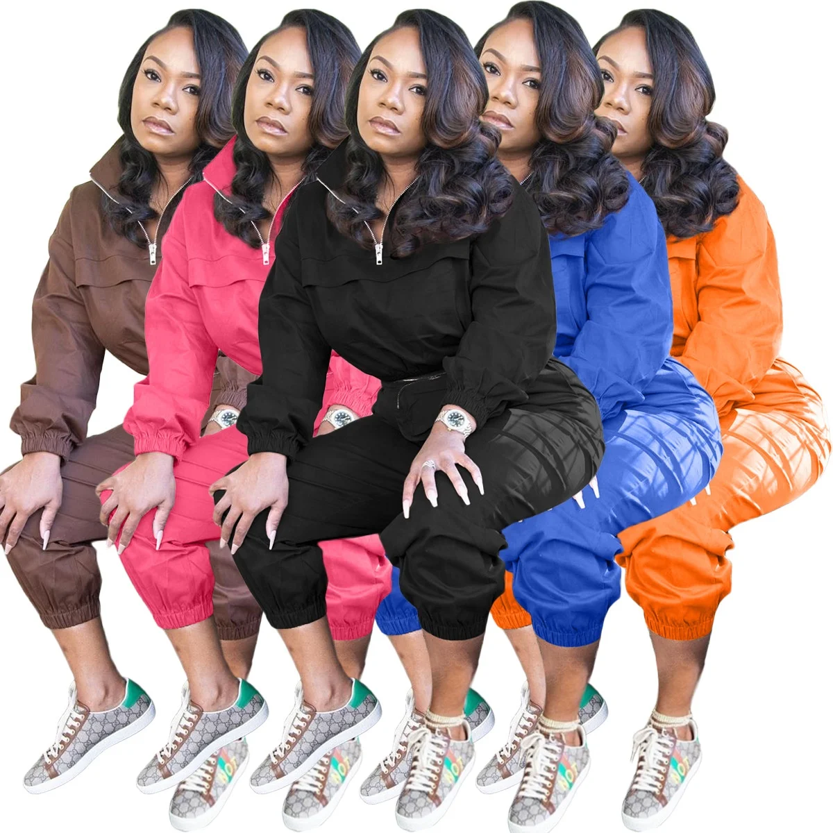 LW- TK6128 New wholesale with cross waist bags in pants windbreak sweatshirts womens tracksuit 2 piece set, As picture or customized make
LW- TK6128 New wholesale with cross waist bags in pants windbreak sweatshirts womens tracksuit 2 piece set, As picture or customized make