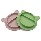 Wholesale BPA Free Toddler Feeding Divided Suction Bowl Kids Dinner Placemat Silicone Plate