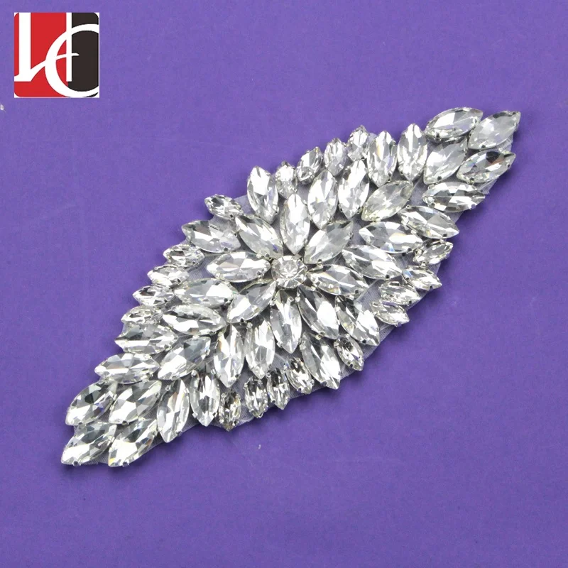 HC-4817 hot sale handmade crystal rhinestone appliquefor Bridal wedding dress, Customized
HC-4817 hot sale handmade crystal rhinestone appliquefor Bridal wedding dress, Customized