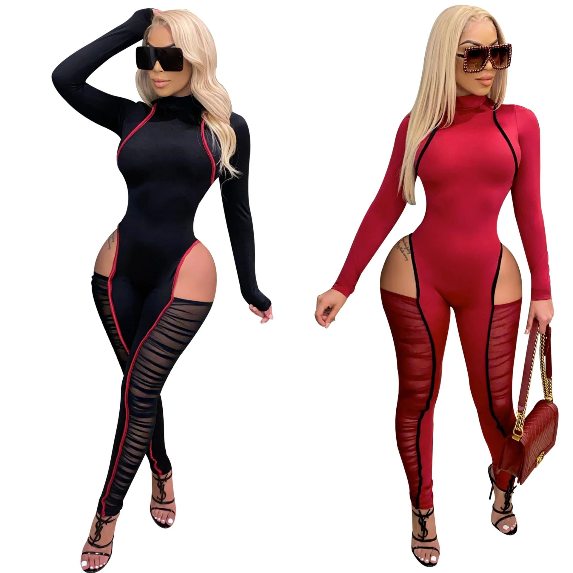 2021 lace mesh patchwork long sleeve jumpsuit women stacked jumpsuit sexy jumpsuits club wear
2021 lace mesh patchwork long sleeve jumpsuit women stacked jumpsuit sexy jumpsuits club wear