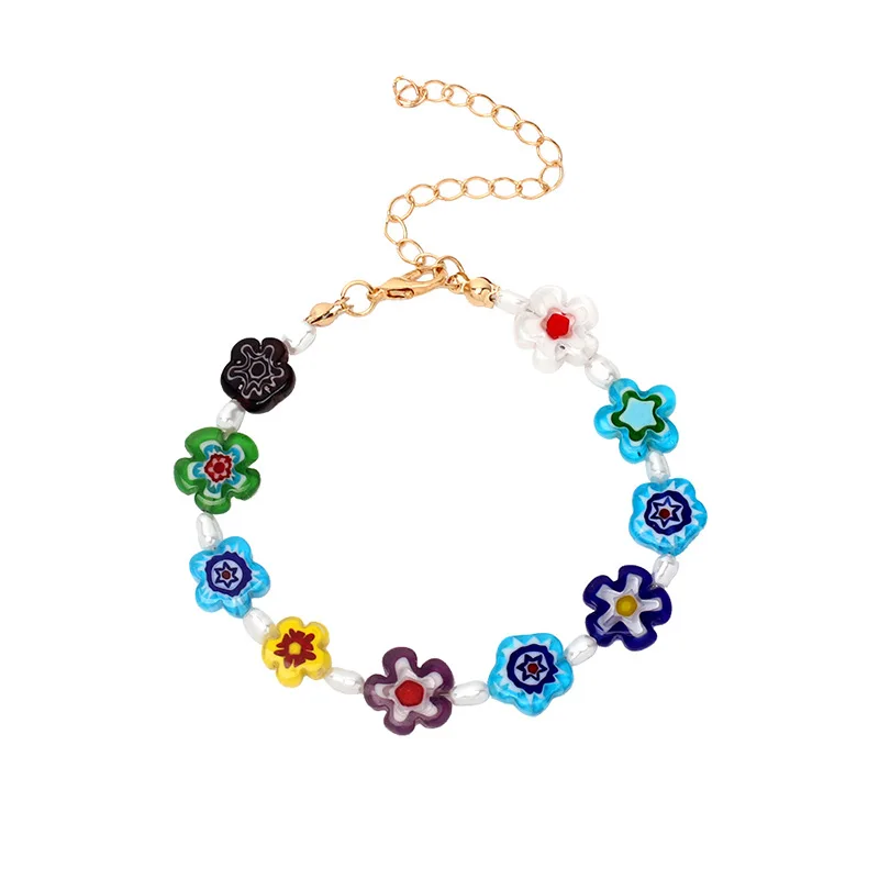 New Handmade Multicolor Murano Millefiori Flower Pattern Jewelry Imitation Pearl Venice Glass Ball Round Beads Resin Bracelet
New Handmade Multicolor Murano Millefiori Flower Pattern Jewelry Imitation Pearl Venice Glass Ball Round Beads Resin Bracelet