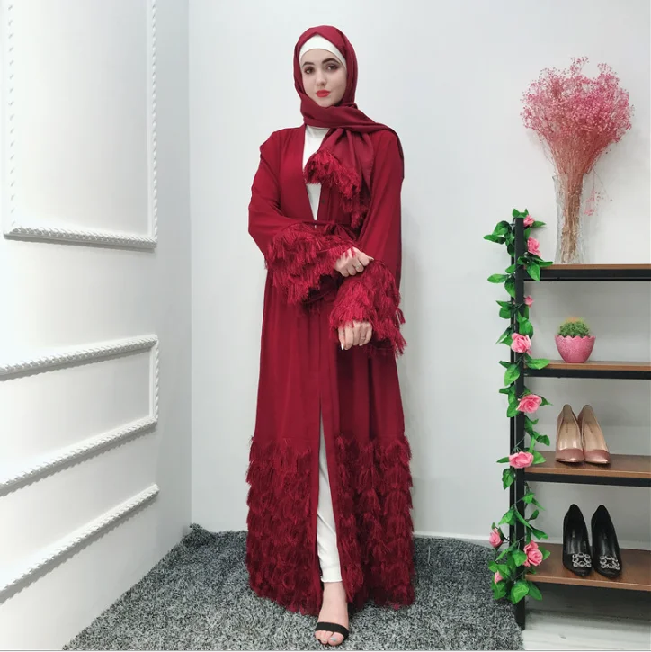 Amazon Explosion Style Fashion Elegant Noble Dubai Cardigan Fur Lace Muslim Robe Dress
Amazon Explosion Style Fashion Elegant Noble Dubai Cardigan Fur Lace Muslim Robe Dress