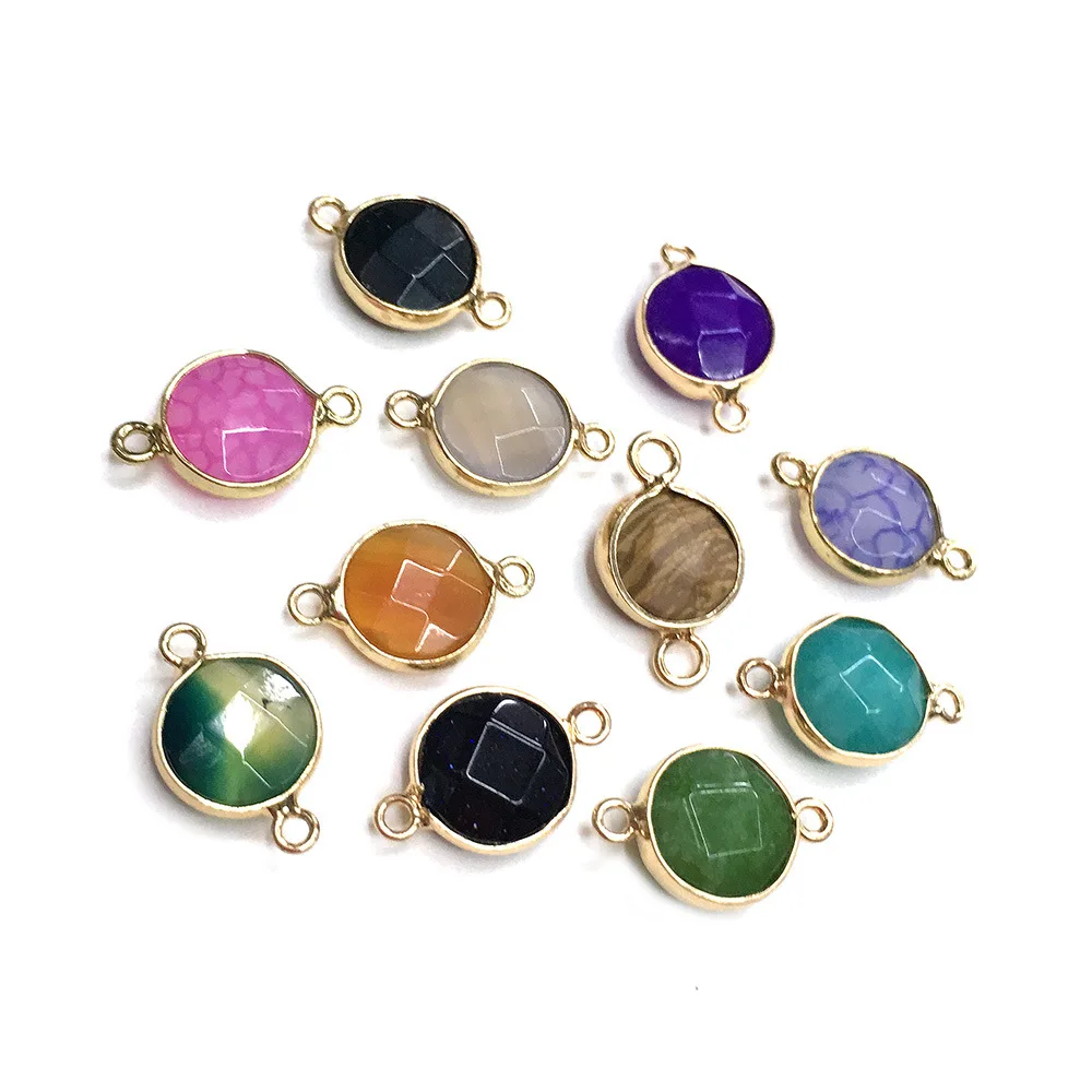 Faceted Round semicircle stone Pendant for Women Double Hole Connector Charm Jewelry Making Diy Bracelet Necklace Accessories
Faceted Round semicircle stone Pendant for Women Double Hole Connector Charm Jewelry Making Diy Bracelet Necklace Accessories