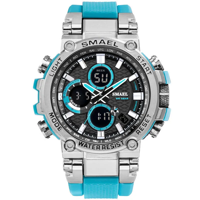 New sports water dual-display men's watch multifunctional alloy electronic watch, 9 colors
New sports water dual-display men's watch multifunctional alloy electronic watch, 9 colors