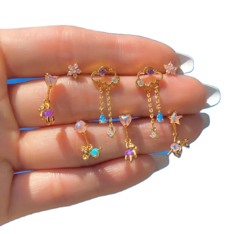 GT OEM Ins Style Kola Earrings Copper 18K Gold Plated Rub Ice Out Diamond CZ Cloud Bear Earrings Cristal, As picture
GT OEM Ins Style Kola Earrings Copper 18K Gold Plated Rub Ice Out Diamond CZ Cloud Bear Earrings Cristal, As picture