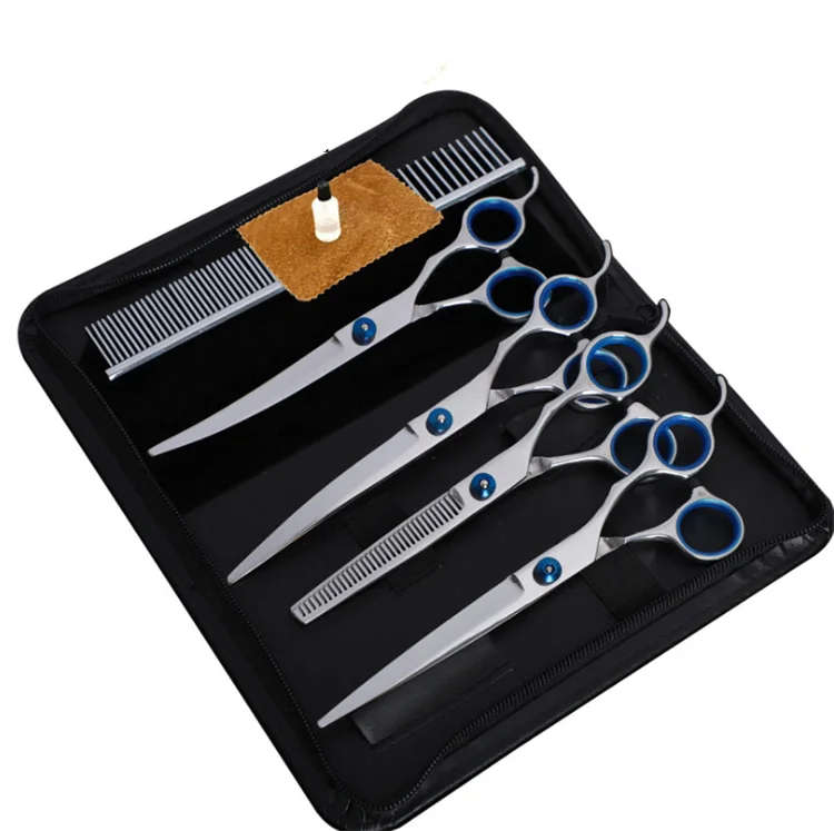 Professional Curved Thinning Straight Scissors with Comb Cat Dog Hair Grooming Shears
Professional Curved Thinning Straight Scissors with Comb Cat Dog Hair Grooming Shears