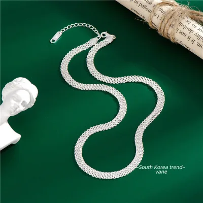 Newest S925 Sterling 4mm Bling Width Weaving Clavicle Chain Necklace Width Braided Chain Choker Necklace Bracelet For Women
Newest S925 Sterling 4mm Bling Width Weaving Clavicle Chain Necklace Width Braided Chain Choker Necklace Bracelet For Women