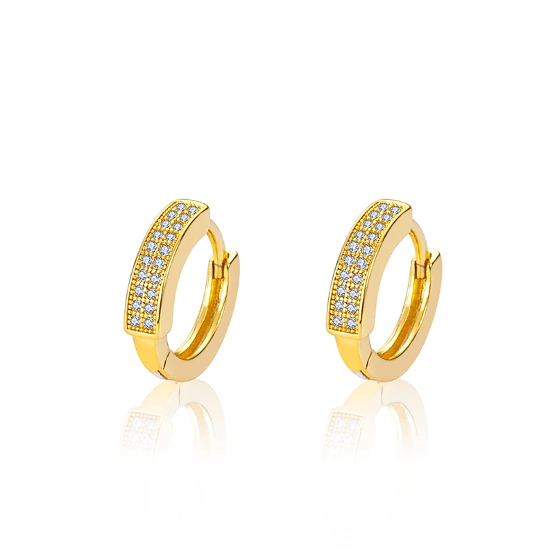 Fashion boutique inlaid zircon ear chamber plated 18K gold for female design jewelry wholesale Huggie earring, Golden
Fashion boutique inlaid zircon ear chamber plated 18K gold for female design jewelry wholesale Huggie earring, Golden