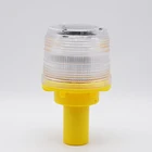 DK LED Solar Red Blue Flashing Outdoor Traffic Safety Warning Beacon Light