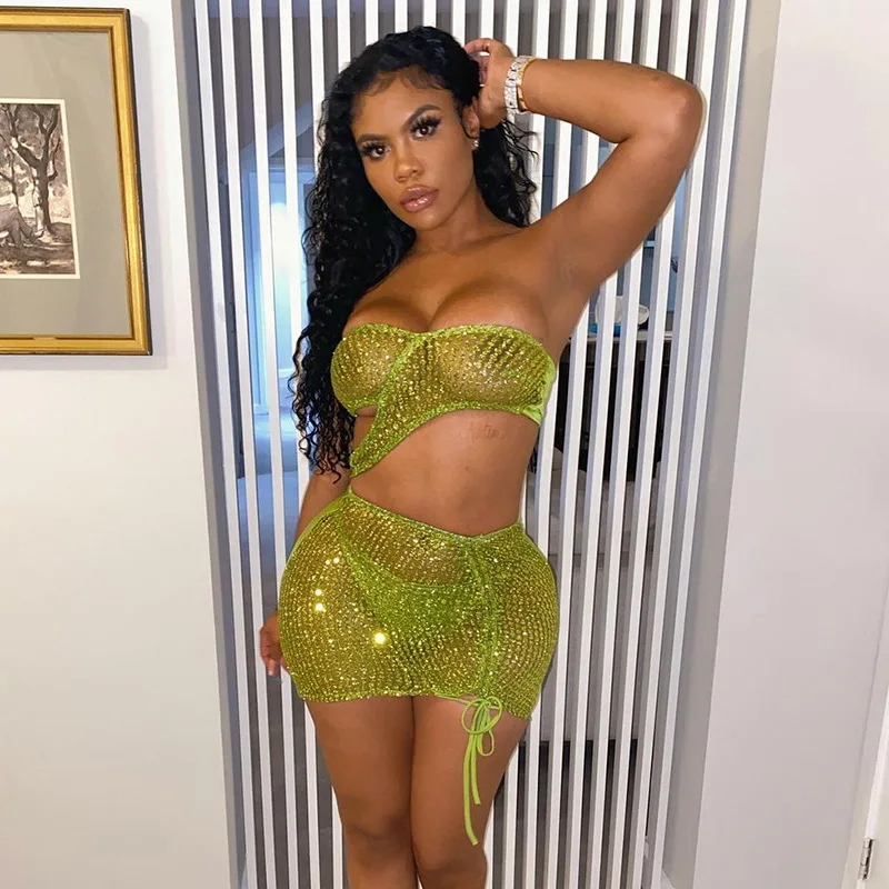 see through one shoulder skirt sexy Sequins night club outfit for women mini crop top drawstring mini skirt dress two piece set, Custom choose
see through one shoulder skirt sexy Sequins night club outfit for women mini crop top drawstring mini skirt dress two piece set, Custom choose