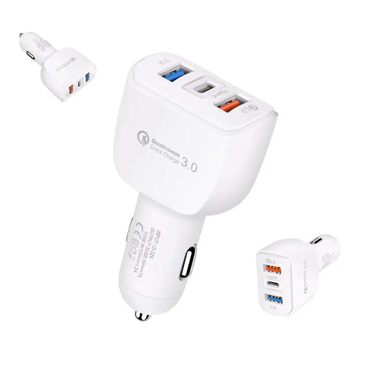 China Manufacturer Portable 35W QC3.0 USB + USB 2.0 + USB-C / Type-C Multi-port Car Phone Charger
China Manufacturer Portable 35W QC3.0 USB + USB 2.0 + USB-C / Type-C Multi-port Car Phone Charger