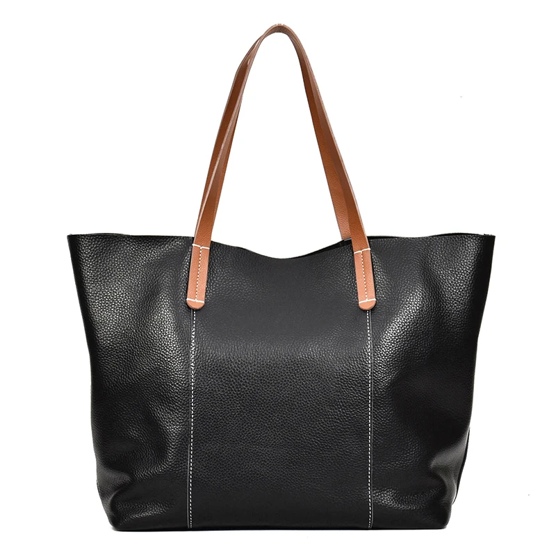 Genuine Leather First Layer Cowhide Portable Shoulder Bag Big Shopping Bag, 3 color
Genuine Leather First Layer Cowhide Portable Shoulder Bag Big Shopping Bag, 3 color