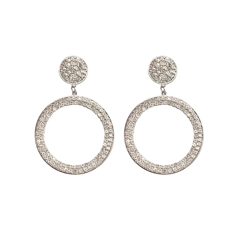Fashion exaggerated geometric round diamond earrings Korean luxury exaggerated circle hoop earrings for women
Fashion exaggerated geometric round diamond earrings Korean luxury exaggerated circle hoop earrings for women