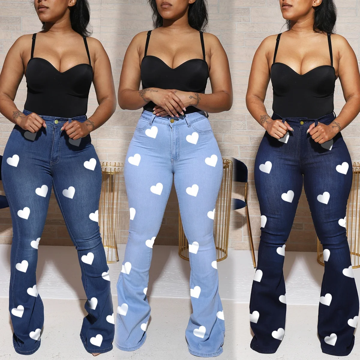 AI173-8299 Hot Slim fit Washed Hole Stretch Flare denim jeans for women women clothing
AI173-8299 Hot Slim fit Washed Hole Stretch Flare denim jeans for women women clothing