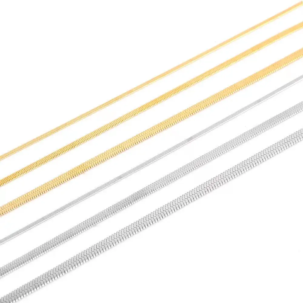 18K gold plated stainless steel herringbone pattern snake chain men's and women's Necklace Jewelry
18K gold plated stainless steel herringbone pattern snake chain men's and women's Necklace Jewelry